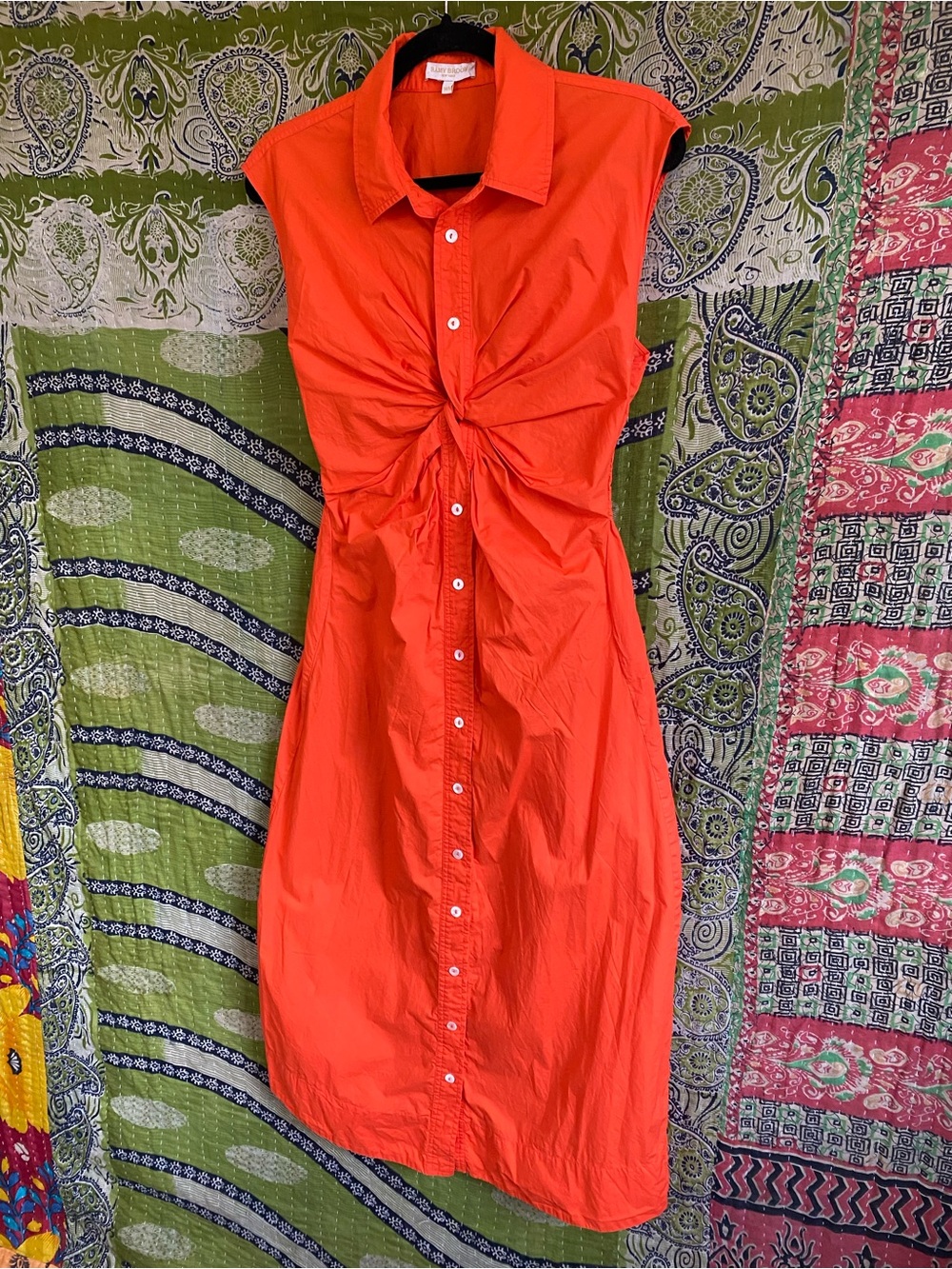 Ramy Brook Bright Lily Mihal Twisty Top Button Down Midi Dress Size Medium - Picture 3 of 15